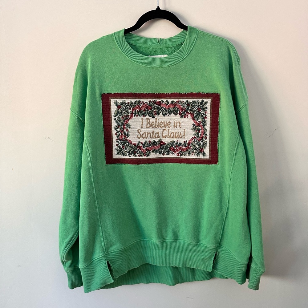 Upcycled Vintage Textile Christmas Sweater